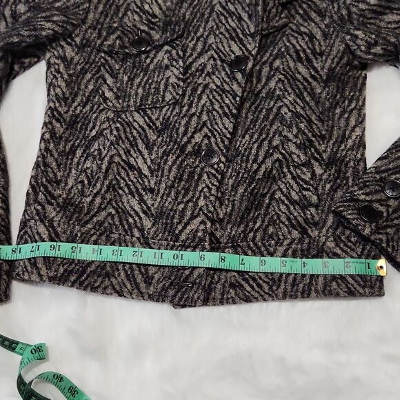 BKE Wool blend moto style coat jacket zebra animal print Small - Picture 8 of 10